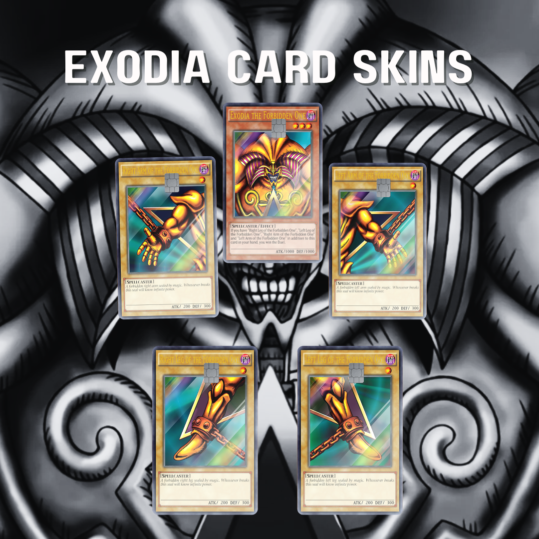 Exodia Pieces Credit Card Skin ( Full Set $25) LJAlley Exodia Pieces Credit Card Skin ( Full Set $25) LJAlley