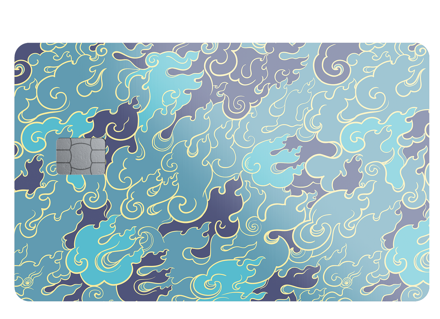 Blue and Gold Swirl Credit Card Skin