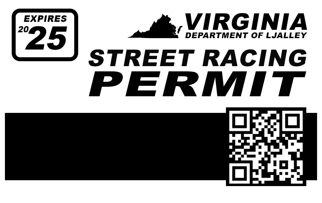 Street Racing Permit Credit Card Skin