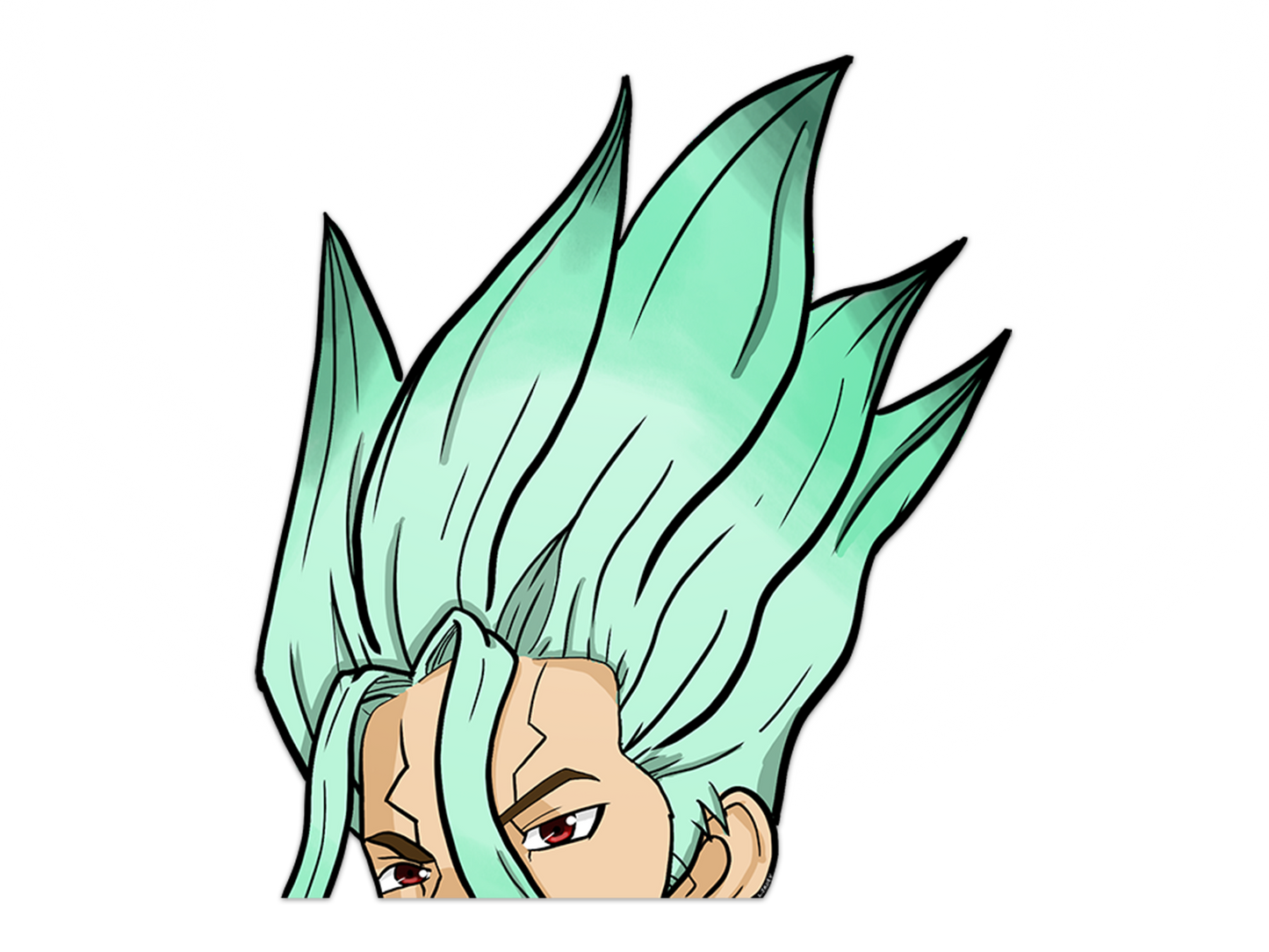Holographic Senku Peeker Stickers