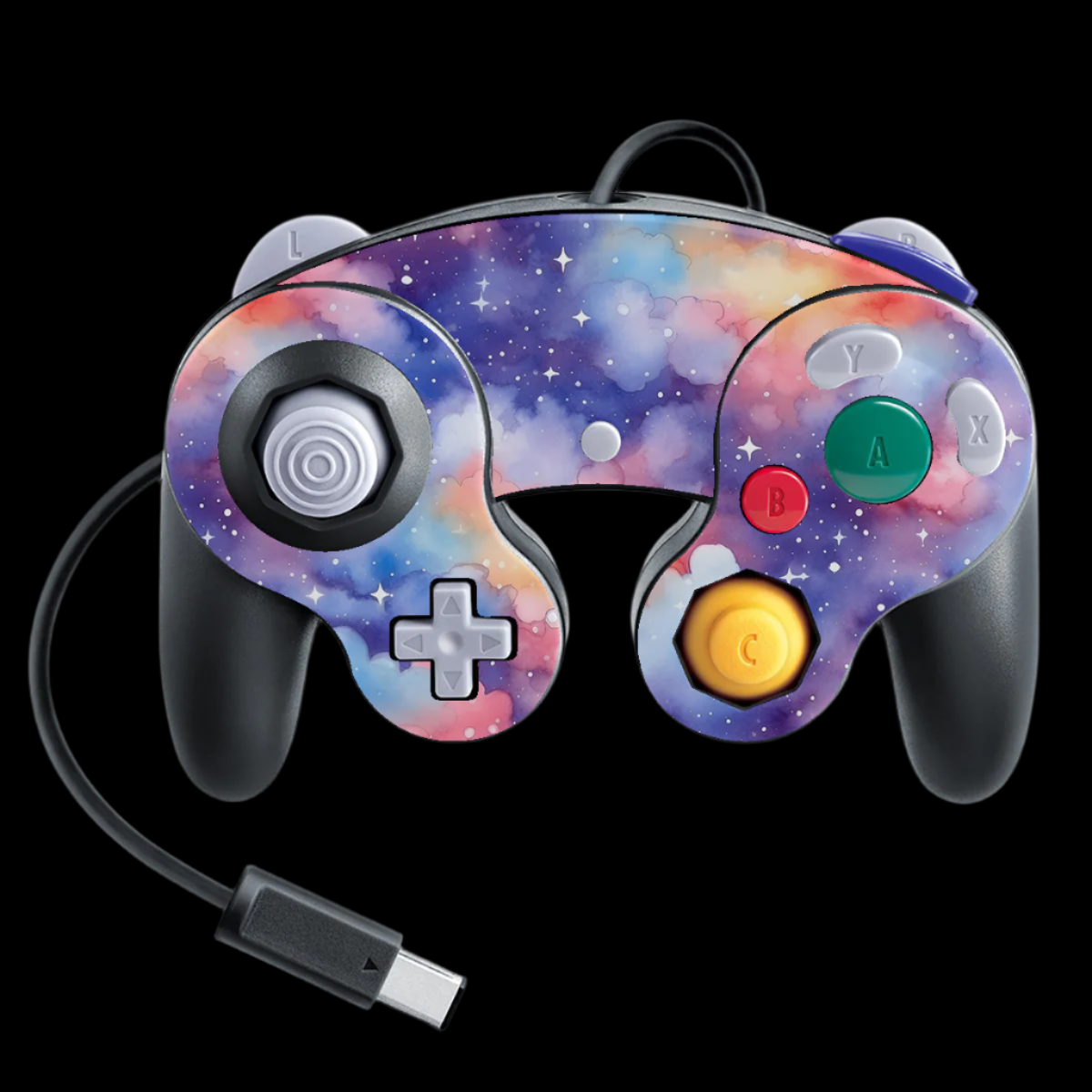 Watercolor Galaxy Gamecube Controller skin