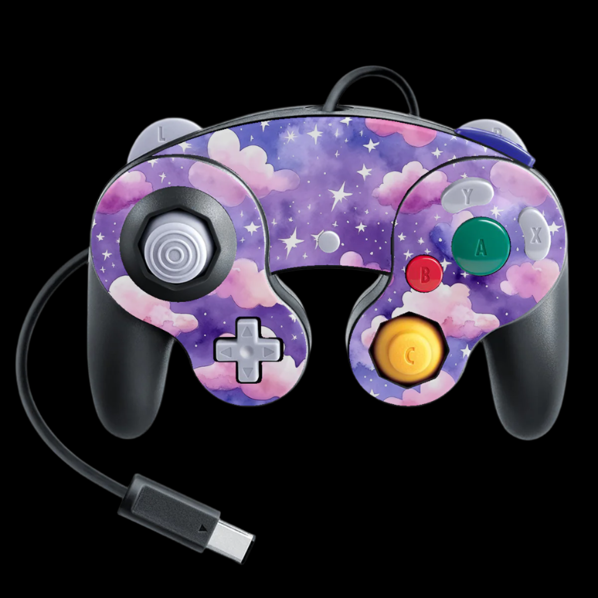 Watercolor Galaxy Gamecube Controller skin