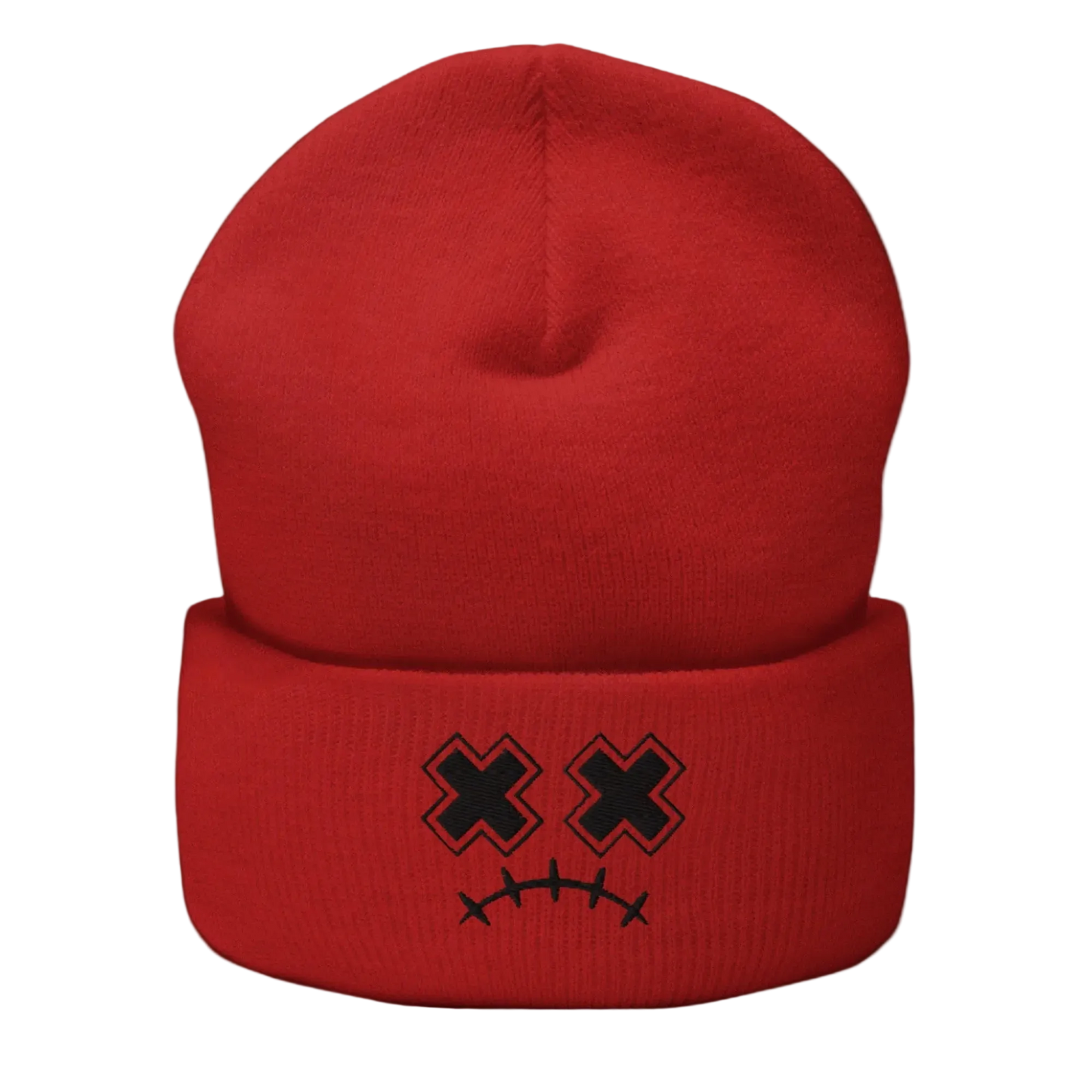 X Stitch Cuffed Beanie (Black)