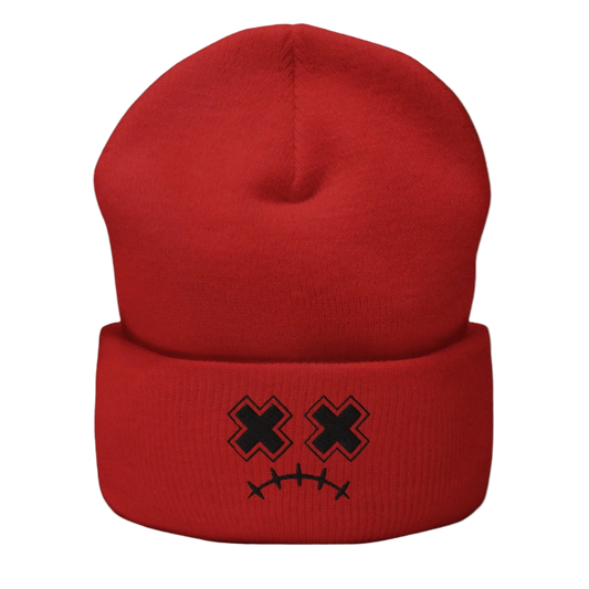 X Stitch Cuffed Beanie (Black)