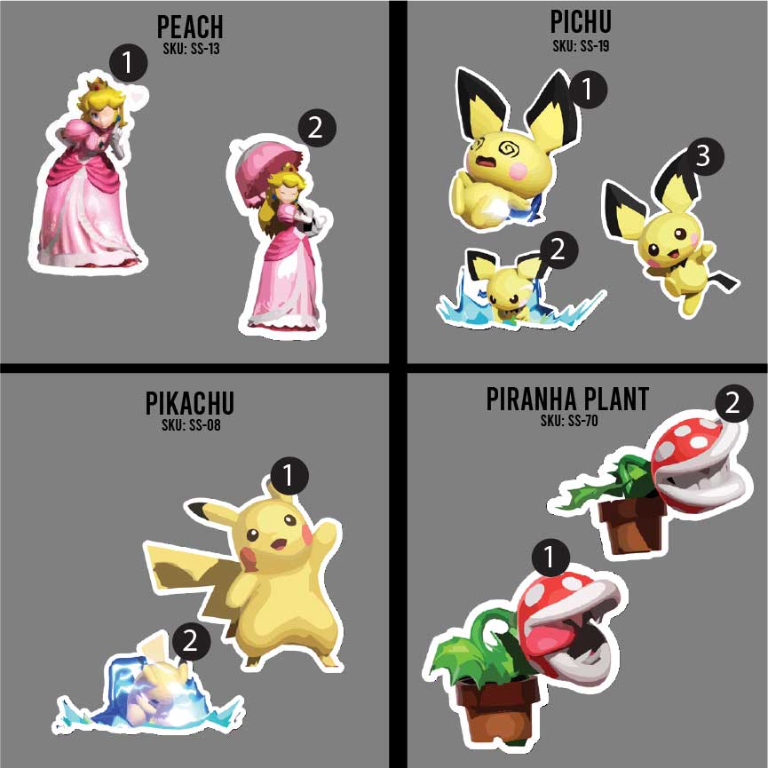 3in Smash Character Stickers