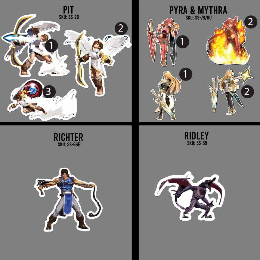 3in Smash Character Stickers
