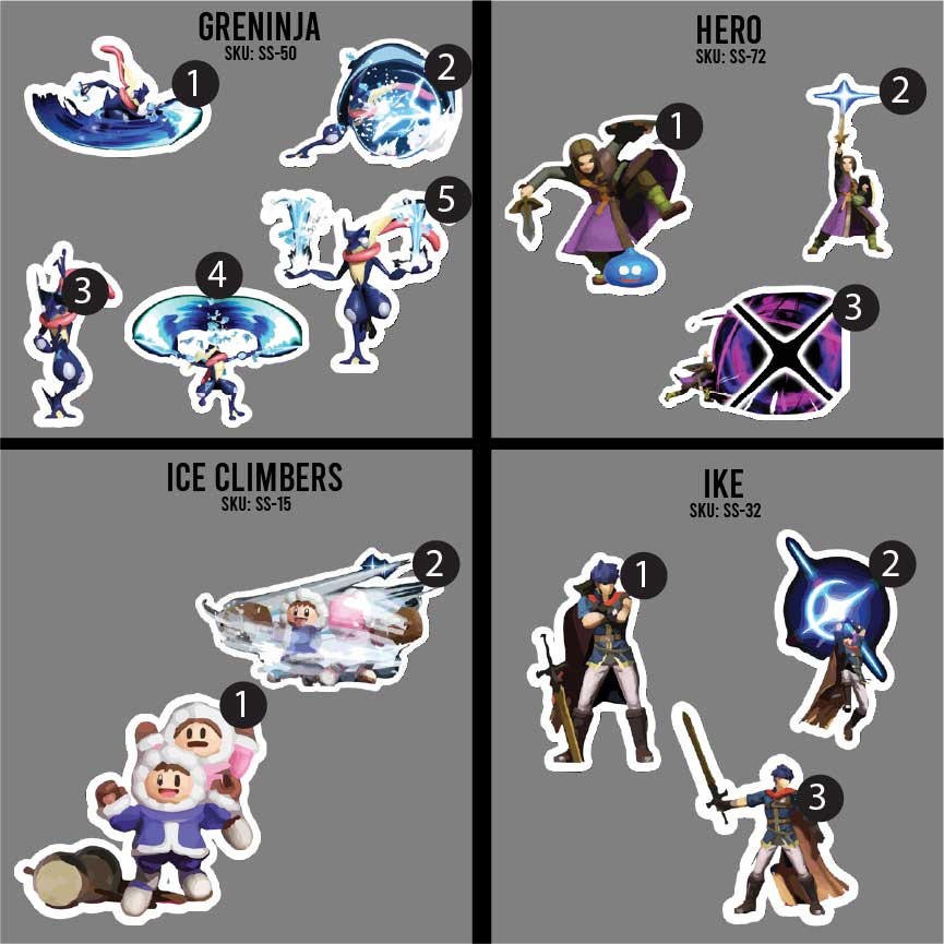 3in Smash Character Stickers