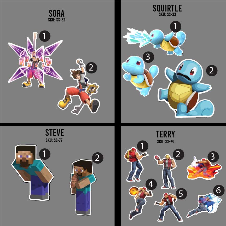 3in Smash Character Stickers