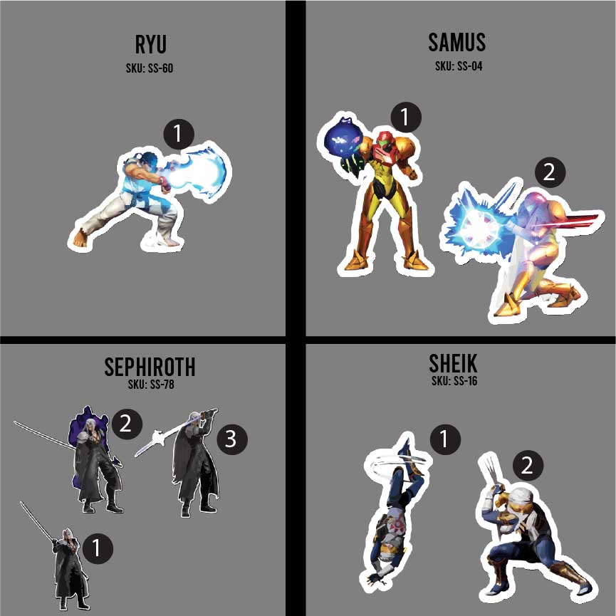 3in Smash Character Stickers