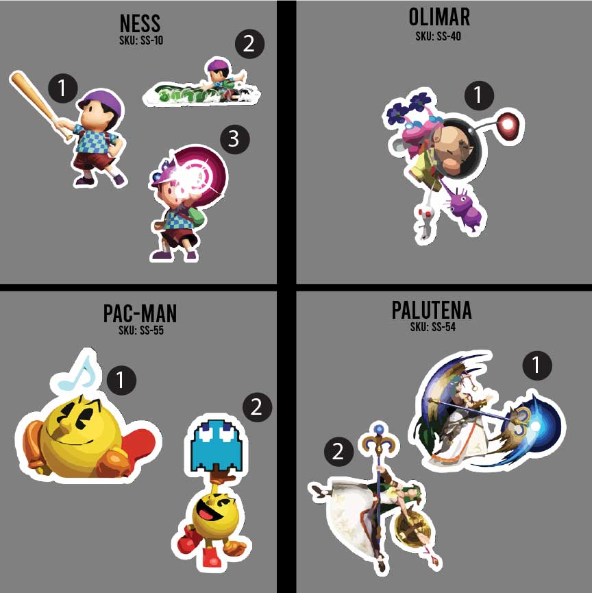 3in Smash Character Stickers