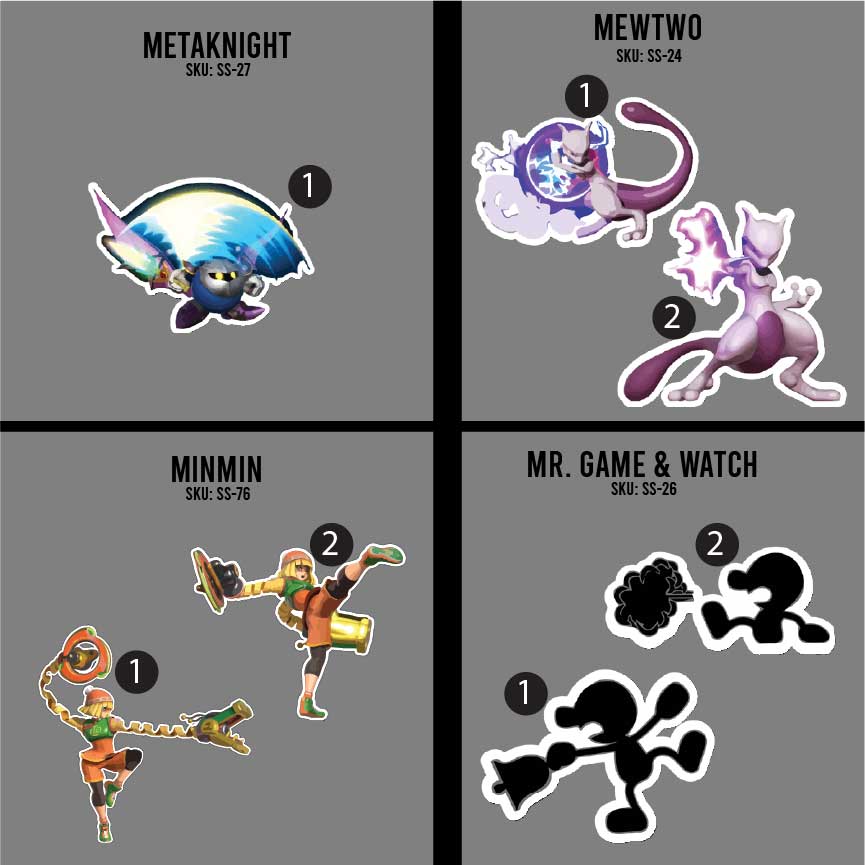3in Smash Character Stickers