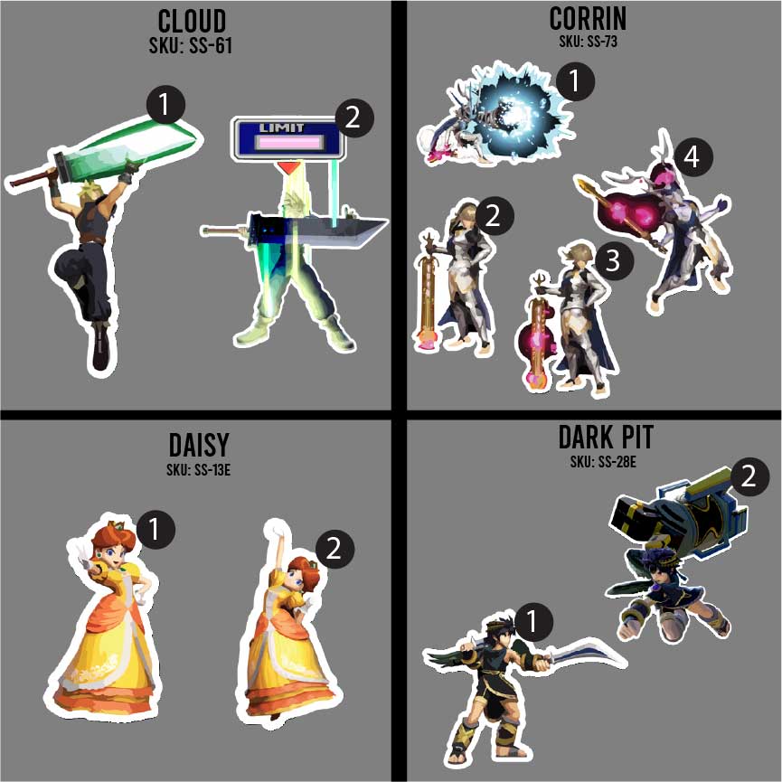 3in Smash Character Stickers
