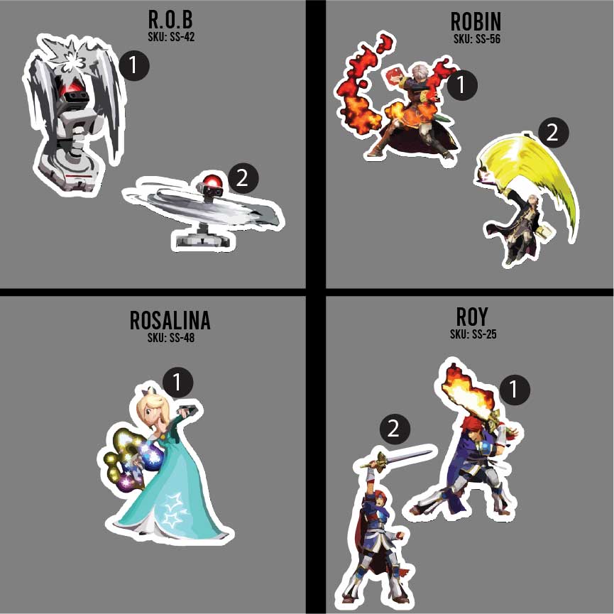 3in Smash Character Stickers