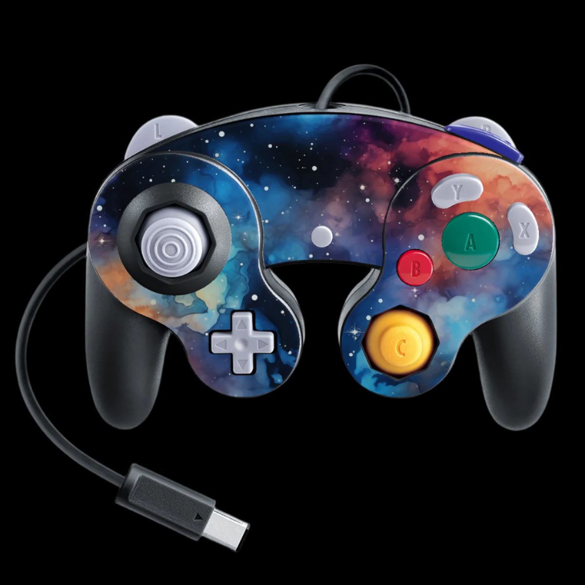 Watercolor Galaxy Gamecube Controller skin