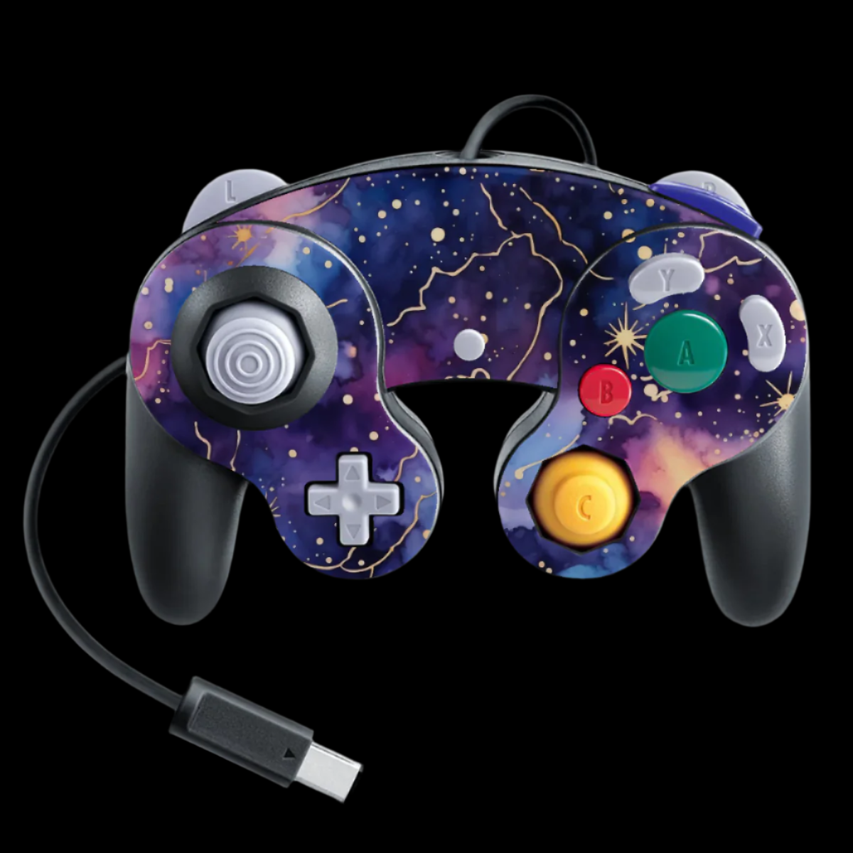 Watercolor Galaxy Gamecube Controller skin
